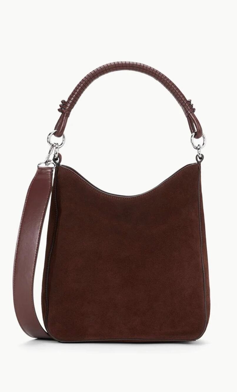 STAUD MEL BAG | MAHOGANY SUEDE SHOULDER BAG, Brand New - Picture 1 of 11
